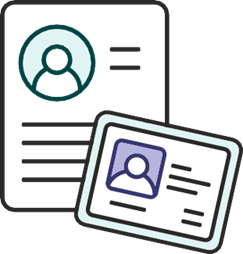 A sheet and card containing ID information