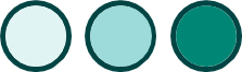 Three teal-coloured circles, each with a different shading strength