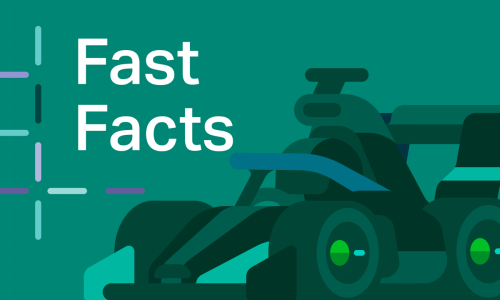 image of a racing car with the words 'fast facts'